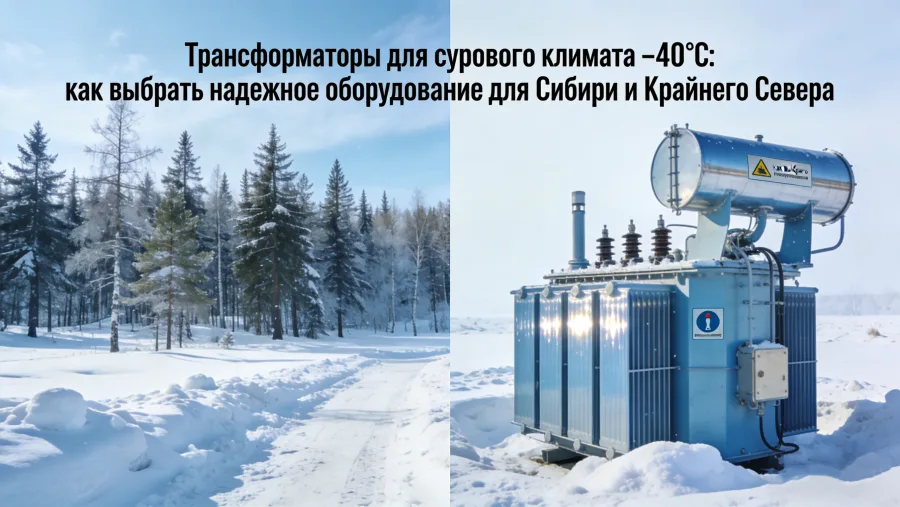 Морозостойкий силовой трансформатор для сурового климата с рабочей температурой до −40°C, предназначенный для эксплуатации в северных регионах России и СНГ, с климатическим исполнением ХЛ, усиленной изоляцией, защитой от обледенения, подогревом масла и оптимизированной конструкцией для долговременной надёжной работы в экстремально низких температурах — Evernew Transformer.